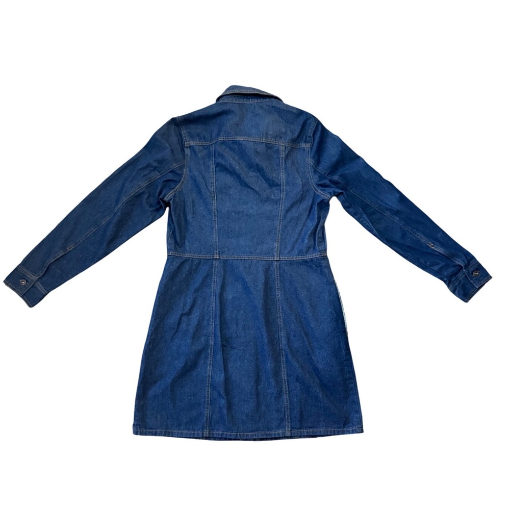 FRYE Denim Shirt Dress Button Front Long Sleeve Western Size M Boho - Picture 2 of 7